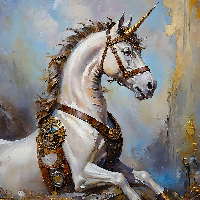 Free ai generated unicorn steam illustration