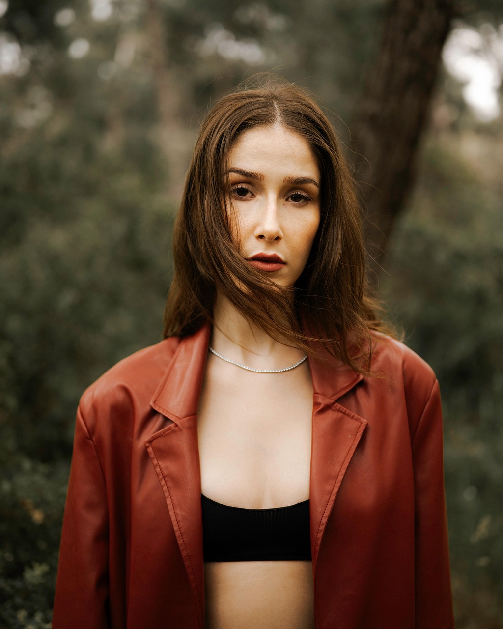 chaqueta roja mujer
