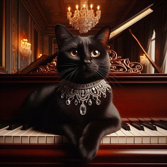Ai, Imagen Ia, Gato, Mascota, Piano