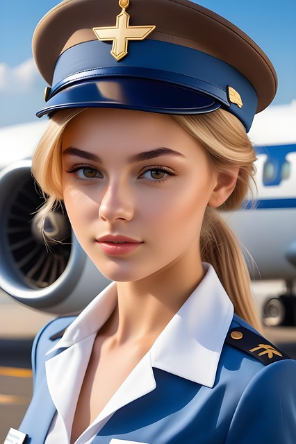 Free stewardess aircraft airport illustration