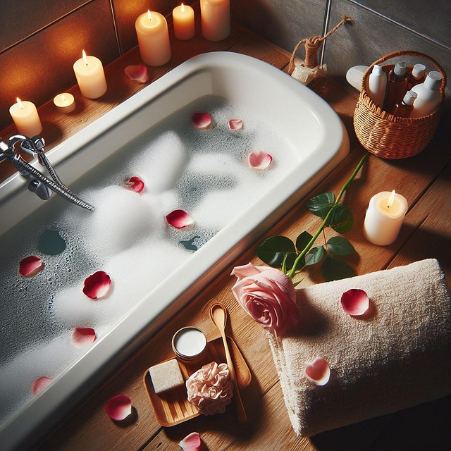 Free bathtub skin care towel illustration