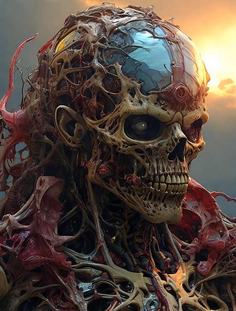 Free skull horror zombie illustration