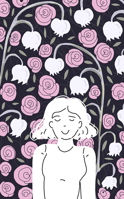 Free Woman Roses illustration and picture