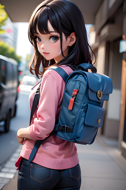 Download free HD stock image of Ai Generated Girl Free ai generated girl backpack illustration