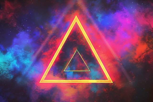 Free ai generated triangle glowing illustration