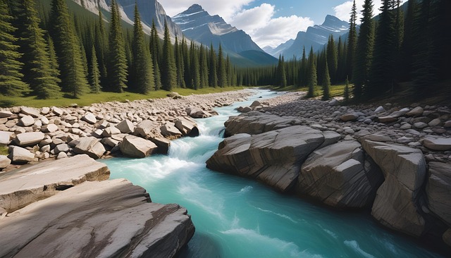Free ai generated mistaya river mistaya canyon illustration