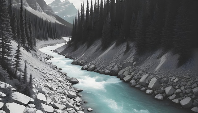Free ai generated mistaya river mistaya canyon illustration
