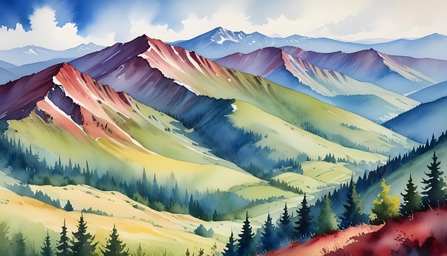 Free ai generated mountains mountain range illustration