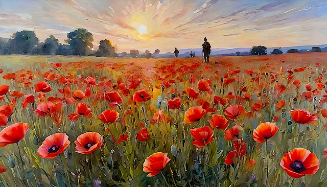 Free ai generated poppies field illustration