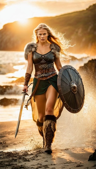 Free shieldmaiden vikings ai generated illustration