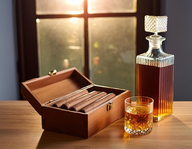Free ai generated whiskey cigars illustration