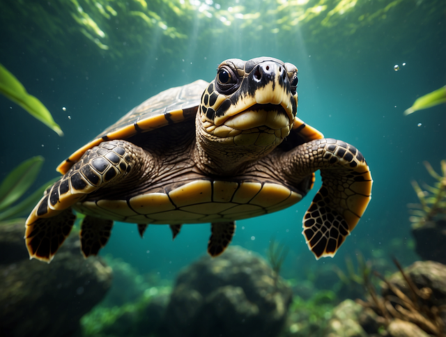 Download free HD stock image of Ai Generated Turtle Free ai generated turtle sea illustration