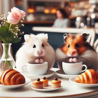 Free Hamsters Breakfast illustration and picture