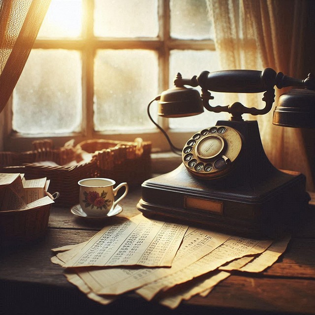 Free ai generated telephone set retro illustration