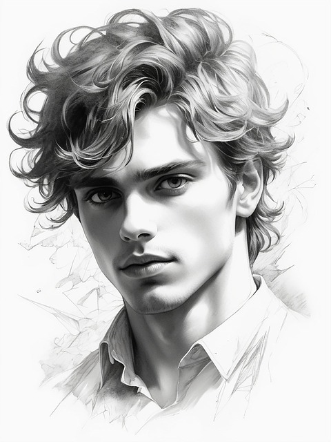 Download free HD stock image of Young Man Face Free young man face portrait illustration