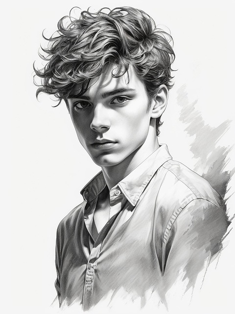 Download free HD stock image of Young Man Face Free young man face portrait illustration