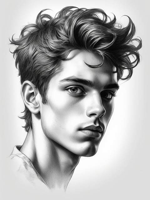 Free young man face portrait illustration