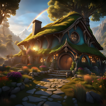 Free Hobbit Hobbiton illustration and picture