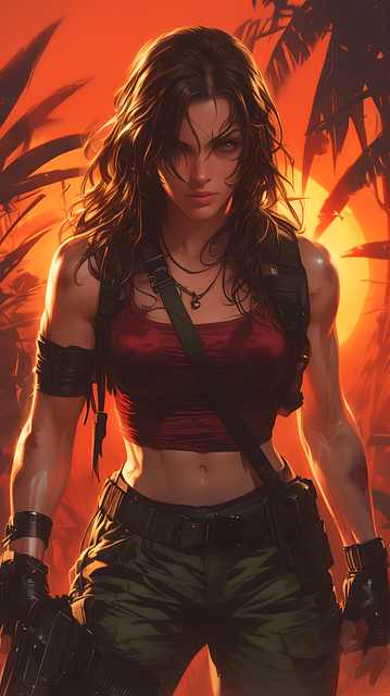 Free comic girl adventuress illustration