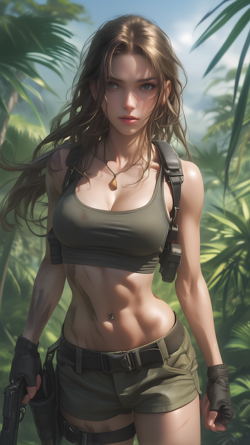 Free comic girl adventuress illustration
