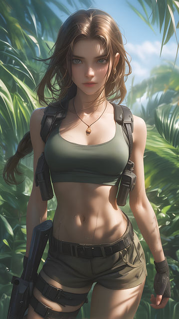 Free comic girl adventuress illustration