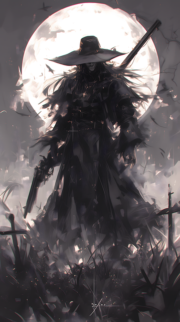 Free gothic dark hat illustration