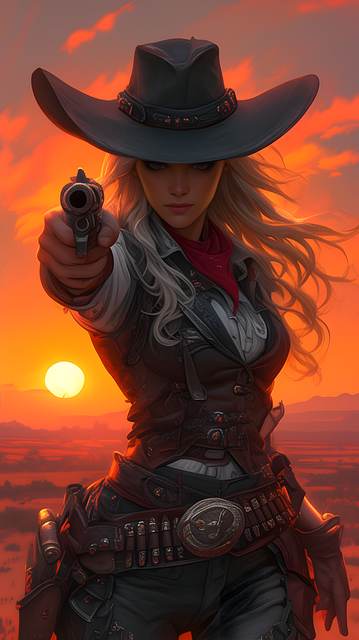 Free girl woman cowgirl illustration