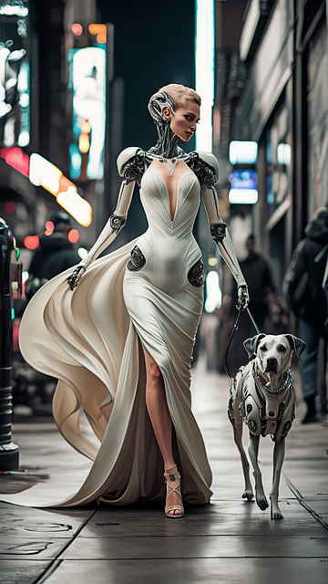 Free ai generated woman robot illustration