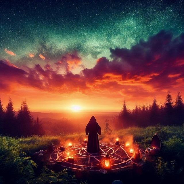 Free ritual pentacle magic illustration