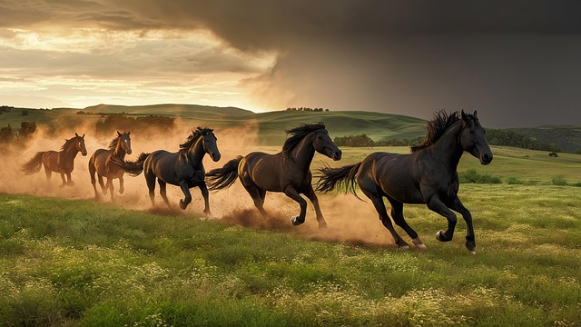 Horse, Meadow, Animal, Art, Natur