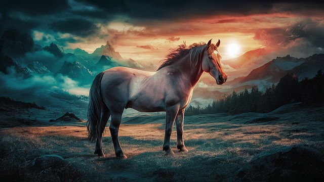 Horse, Meadow, Natur, Animal, Art