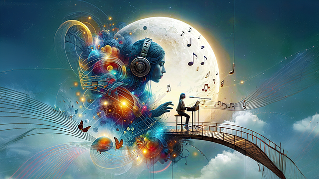 Download free HD stock image of Ai Generated Bridge Free ai generated bridge music illustration