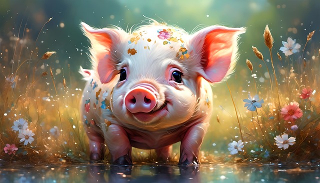 Free piglet pigs swine illustration