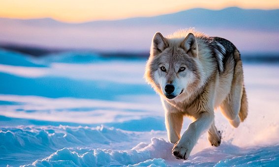 Fantasie, Fotografie, Tier, Wolf, Alpen
