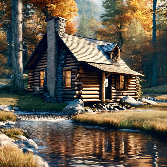Download free HD stock image of Forest Nature Free forest nature cabin illustration