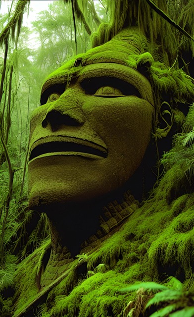 Free face stone statue illustration