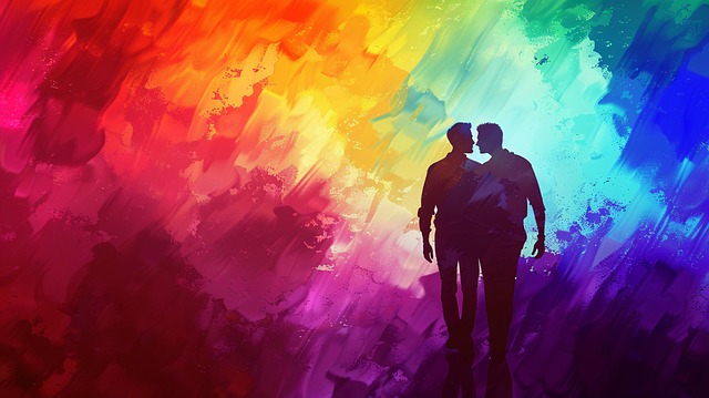 Free love couple men illustration