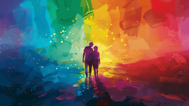 Free love couple men illustration