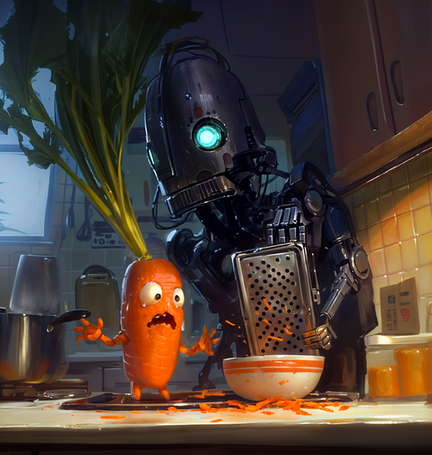 Free carrot chopper humor illustration