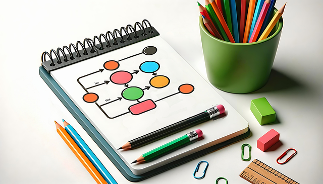 Ai Generiert, Notizbuch, Flussdiagramm