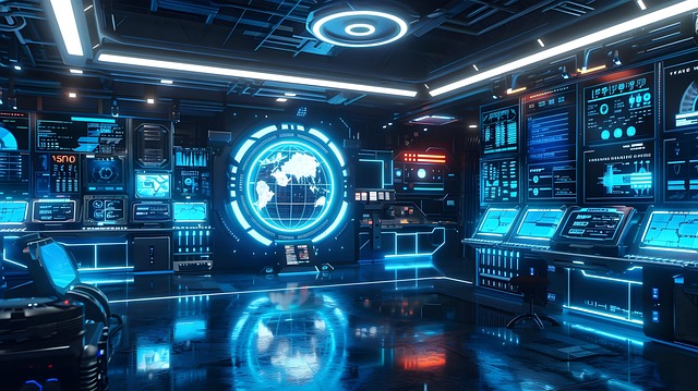 Free space night sky station illustration