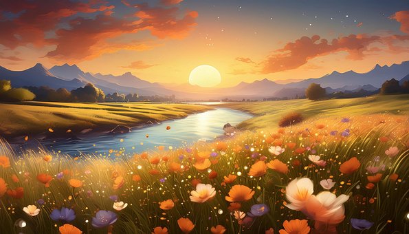 Free Ai Generated River illustration and picture
