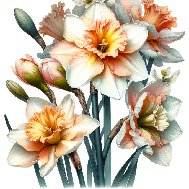 Free daffodils nature flower illustration