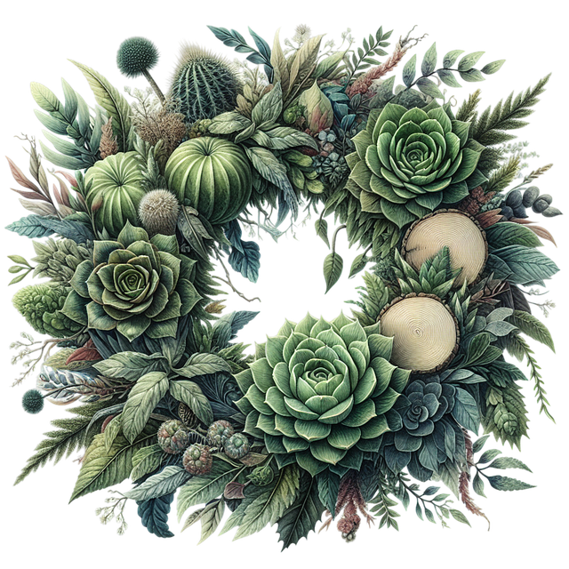 Free wreath nature watercolor illustration
