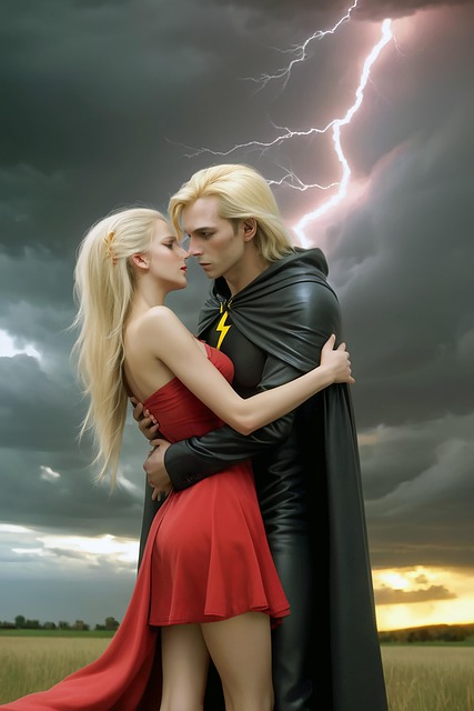 Free woman man couple illustration
