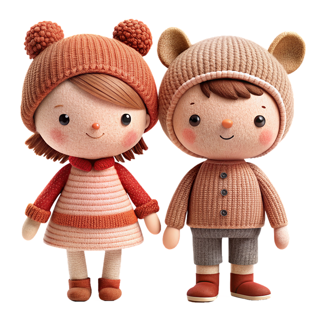 Junge, Mädchen, Kinder, Gestrickt