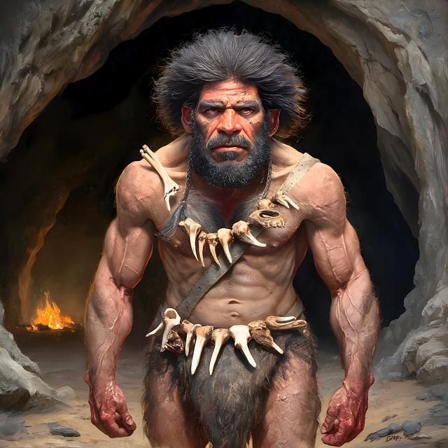 Free man ai generated neanderthal illustration