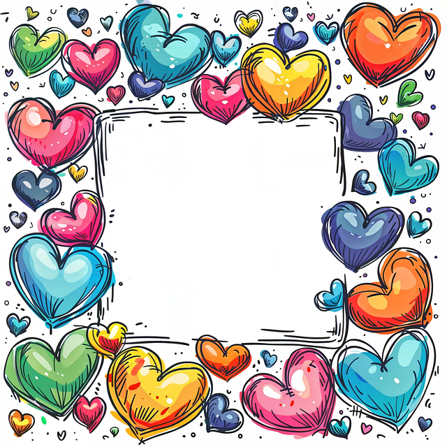 Free ai generated hearts framework illustration