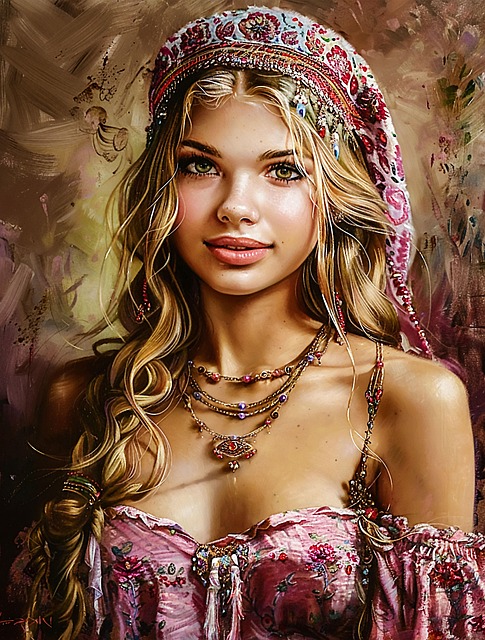 Ai Gerado, Mulher, Hippie, Jovem, Vestir