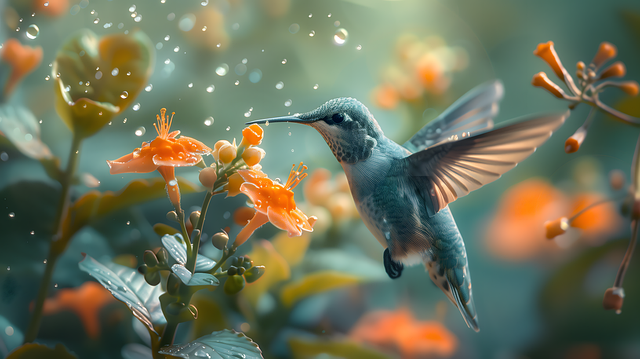 Download free HD stock image of Ai Generated Hummingbird Free ai generated hummingbird bird illustration